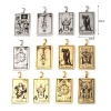 Picture of Stainless Steel Tarot Pendants Rectangle Multicolor 46mm x 24mm, 1 Piece