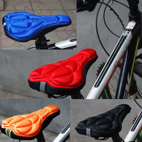 Изображение Orange - Bike Bicycle 3D Seat Cushion Cover Cycling Equipment Accessories 28x16x2cm, 1 Piece