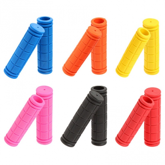Immagine di Pink - Rubber Bicycle Handle Handlebar Grip Non-Slip Cycling Equipment Accessories 13cm long, 1 Pair