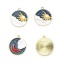 Picture of Zinc Based Alloy Galaxy Charms Round Gold Plated Red & Blue Moon Enamel 25mm x 22mm, 10 PCs