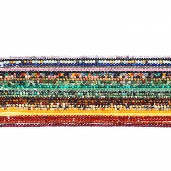 Picture of Gemstone ( Natural ) Beads Round Multicolor 37cm(14 5/8") - 36cm(14 1/8") long, 1 Strand