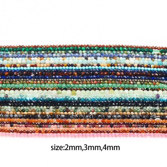 Picture of Gemstone ( Natural ) Beads Round Multicolor Faceted 37cm(14 5/8") - 36cm(14 1/8") long, 1 Strand