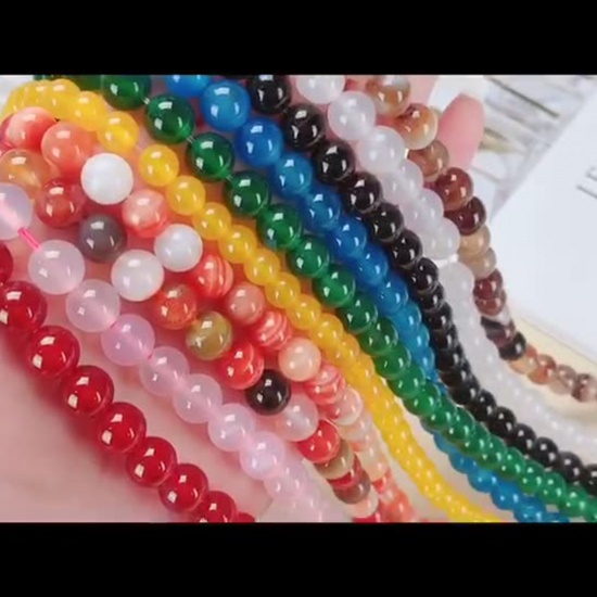 Picture of Cat's Eye Glass ( Natural ) Beads Round Multicolor About 4mm Dia., 38.5cm(15 1/8") - 36cm(14 1/8") long, 1 Strand (Approx 90 PCs/Strand)