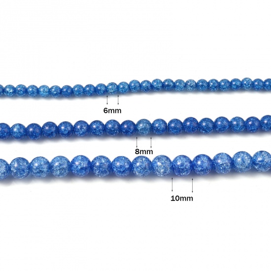 Picture of Glass Beads Round Multicolor Crack 1 Strand