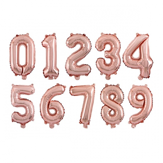 Image de Rose - Numéro de papier d'aluminium " 9 " Décorations de fête d'anniversaire ballon 40 cm de long, 1 pièce