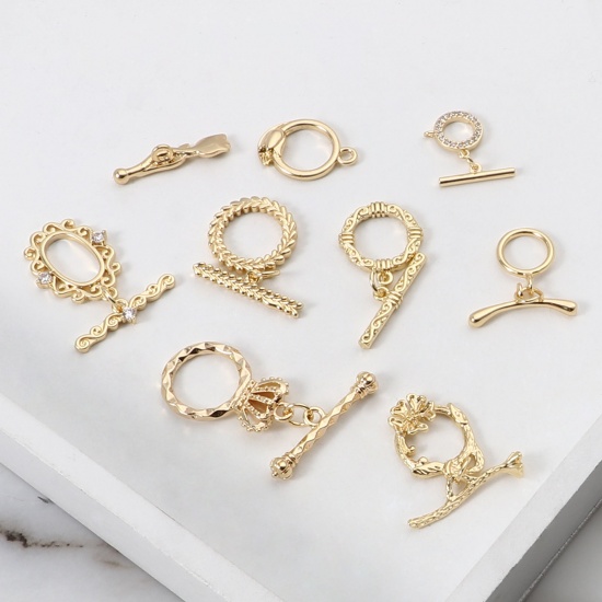 Picture of Brass Toggle Clasps 18K Real Gold Plated 1 Piece