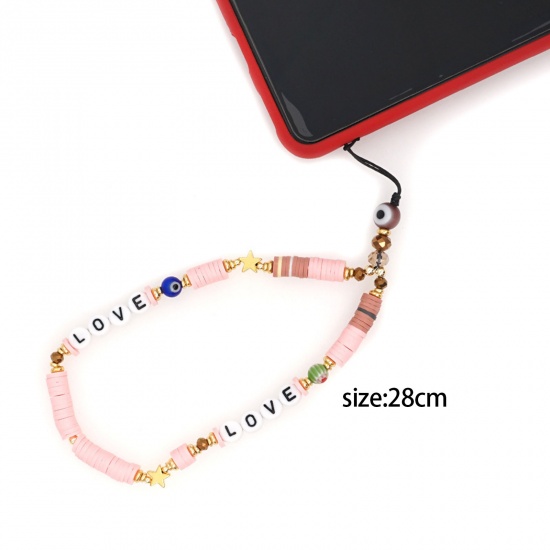 Immagine di Argilla & Acrilico Cordino a Catena per Cellulare con Perline Multicolore Frutta Love lunghezza: 28cm , 1 Pz