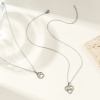 Picture of Wholesale Pendant Charm Necklace, Silver Tone Stainless Steel Link Cable Chain, Women's Stylish Gift Jewelry For Retailer, 45cm(17.7") long, 1 Piece