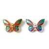 Picture of Zinc Based Alloy Insect Spacer Beads Butterfly Animal Multicolor Enamel About 20mm x 14mm, 10 PCs