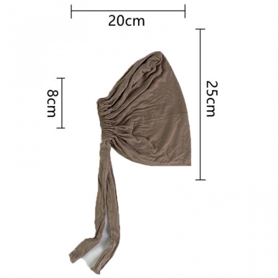 Immagine di Ginger - 16# Modal Adjustable Elastic Turban Hat Tie Back Solid Color 25x20cm, 1 Piece