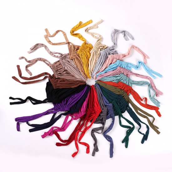 Immagine di Ginger - 16# Modal Adjustable Elastic Turban Hat Tie Back Solid Color 25x20cm, 1 Piece