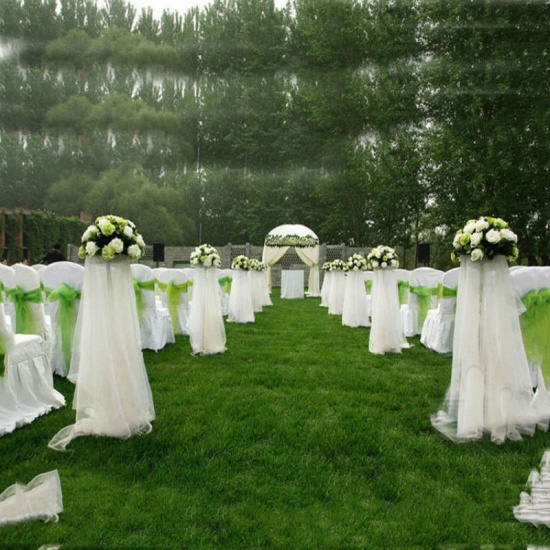 Immagine di Silver-gray - 48x1000cm Organza Tulle Cloth Fabric Material Veil Sash Bows Wedding Party Decoration, 1 Piece