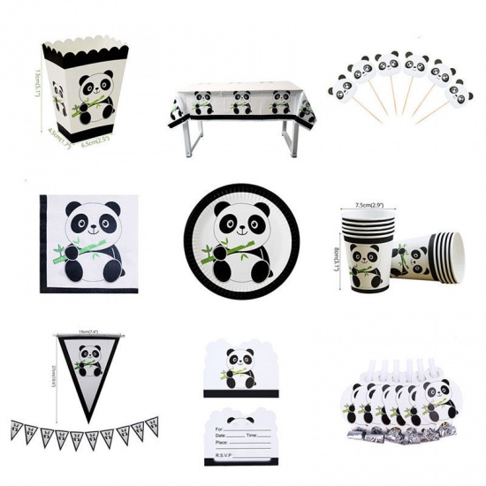 Immagine di Black & White - Panda Theme Plastic Fork Disposable Tableware Birthday Party Decorations 17x3cm, 1 Set（10 PCs/Set）