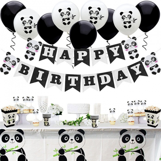 Picture of Black & White - Panda Theme Plastic Fork Disposable Tableware Birthday Party Decorations 17x3cm, 1 Set（10 PCs/Set）
