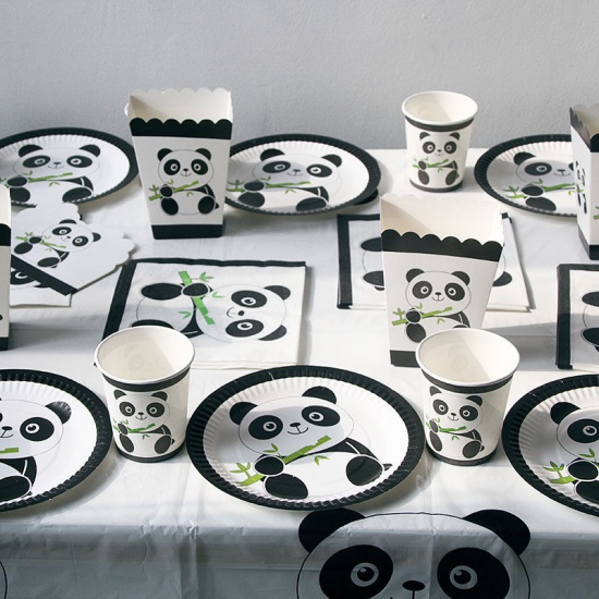 Immagine di Black & White - Panda Theme Plastic Fork Disposable Tableware Birthday Party Decorations 17x3cm, 1 Set（10 PCs/Set）