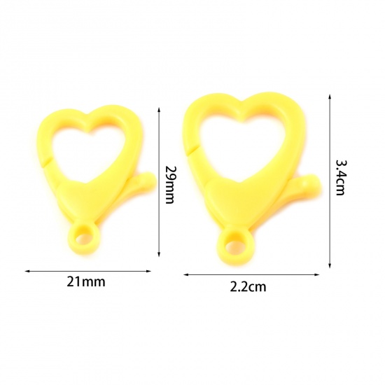 Picture of Plastic Lobster Clasp Findings Heart At Random Color 30 PCs