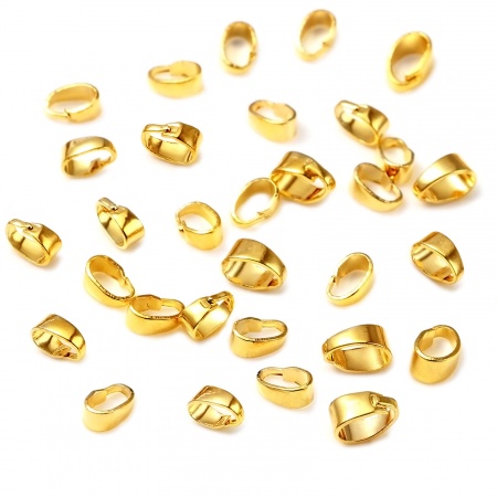 Fermoirs Pinces Bélière en Laiton Plaqué Or Véritable 18K 20 Pcs