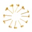 Immagine di Ottone Orecchini a Perno 18K Vero Oro Placcato Palla W/ Loop Dimensione di Posta / Cavo: (21 misura), 10 Pz