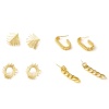 Picture of Brass Ear Post Stud Earrings 18K Real Gold Plated Post/ Wire Size: (21 gauge), 2 PCs                                                                                                                                                                          