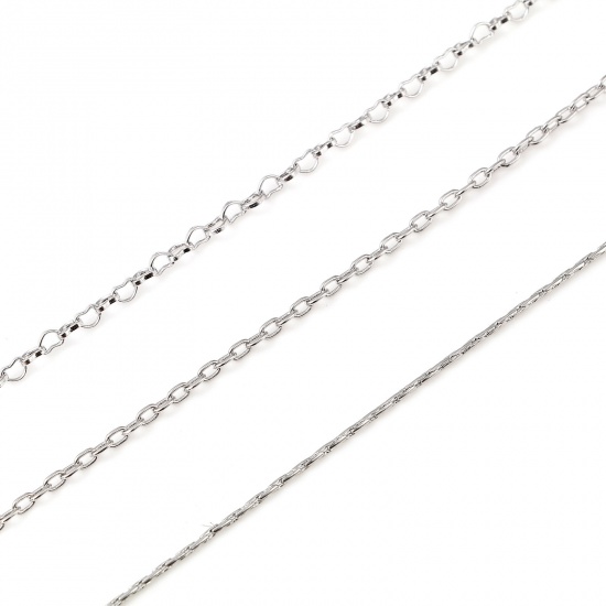 Picture of Brass Necklace Link Chain 18K Real Platinum Plated 1 Piece                                                                                                                                                                                                    