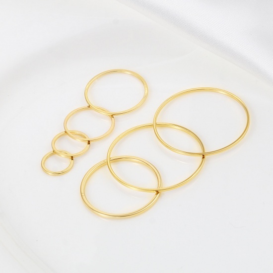 Picture of Brass Jump Rings Findings Closed Soldered 18K Real Gold Plated Circle Ring 10 PCs                                                                                                                                                                             