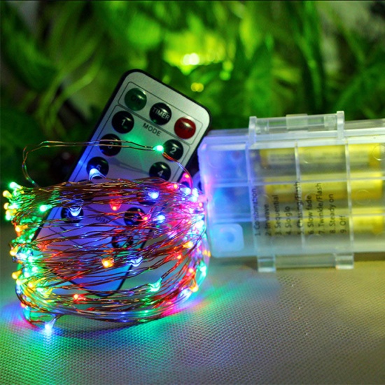 Immagine di Multicolor - 20M LED Strip Lights 200 LEDs Battery Powered Remote Control For Room Home Garden Decoration, 1 Strand