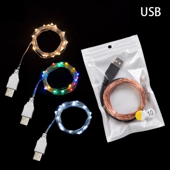 Picture of Multicolor - 10M LED Strip Lights 100 LEDs USB Powered For Room Home Garden Decoration, 1 Strand