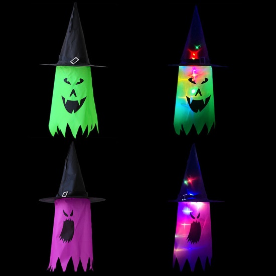Immagine di LED Light Ghost Wizard Hat Halloween Decorations Party Props