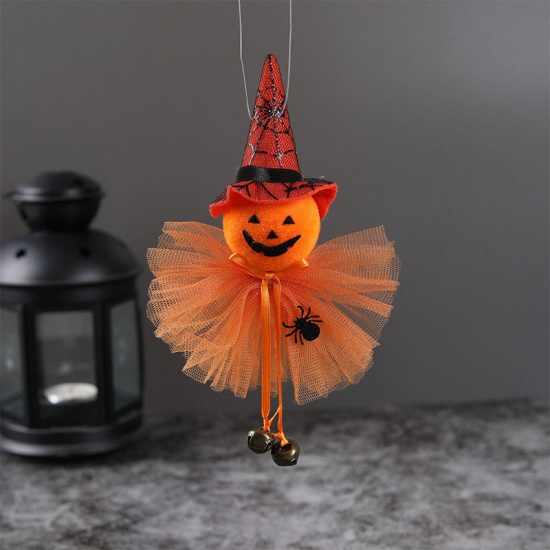 Picture of Black - 4# Cat Doll Halloween Hanging Decorations Party Props 18x13x5cm, 1 Piece