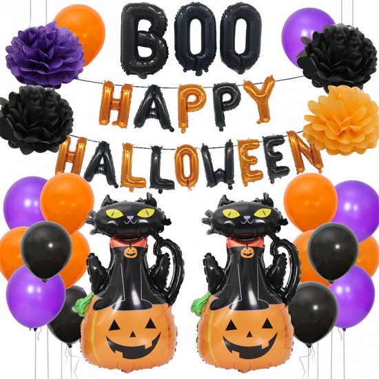 Picture of Aluminium Foil & Latex Halloween Stand Column Balloon Decorations Party Props