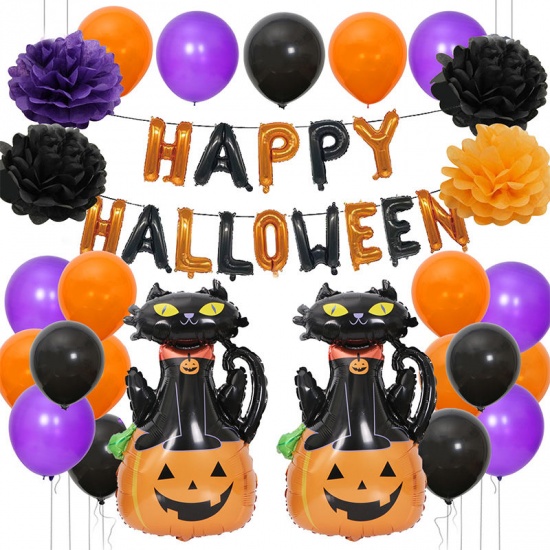 Immagine di Aluminium Foil & Latex Halloween Stand Column Balloon Decorations Party Props