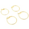 Picture of Brass Hoop Earrings 18K Real Gold Plated Circle Ring 4 PCs