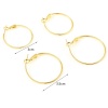 Picture of Brass Hoop Earrings 18K Real Gold Plated Circle Ring 4 PCs