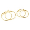 Picture of Brass Hoop Earrings 18K Real Gold Plated Circle Ring 4 PCs