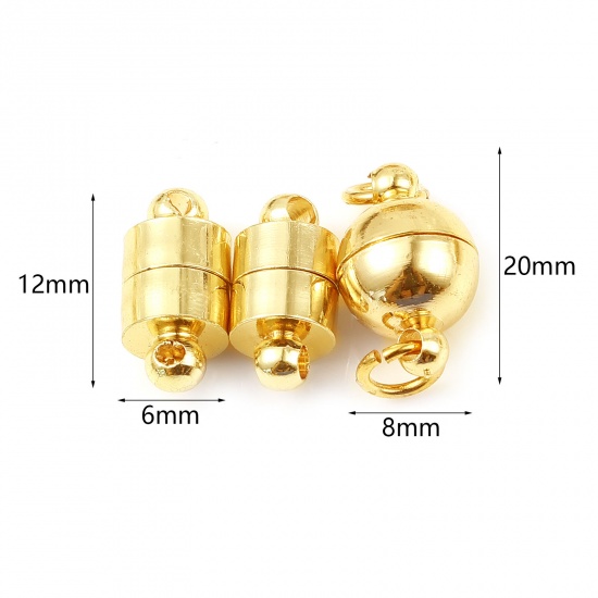 Picture of Brass & Magnetic Hematite Magnetic Clasps 18K Real Gold Plated Magnetic 5 PCs                                                                                                                                                                                 