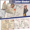 ベージュ-180x220cmスペイン語のメッセージレター封筒から息子へ片面プリントの暖かいフランネルブランケット、1枚 の画像