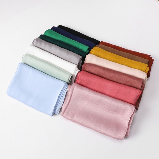 Immagine di Polyester Crinkle Chiffon Women's Hijab Scarf Wrap Solid Color