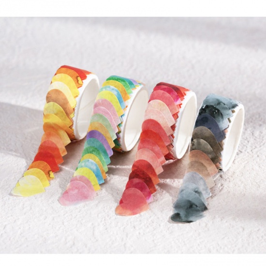 Picture of Multicolor - 8# Japanese Paper Washi Tape Heart DIY Scrapbook Stickers 1.8x1.8cm, 1 Roll