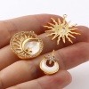 Picture of Shell & Copper Galaxy Charms 18K Real Gold Plated White Clear Rhinestone 1 Piece