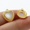 シェル+真鍮 チャーム 18K ゴールドフィルド 白 1 個 の画像