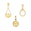 Immagine di Ottone Micro Intarsio Connettore Ciondolo Perla Bail Pin Cap 18K Vero Oro Placcato Trasparente Strass 1 Pz