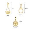Picture of Brass Micro Pave Pearl Pendant Connector Bail Pin Cap 18K Real Gold Plated Clear Rhinestone 1 Piece                                                                                                                                                           