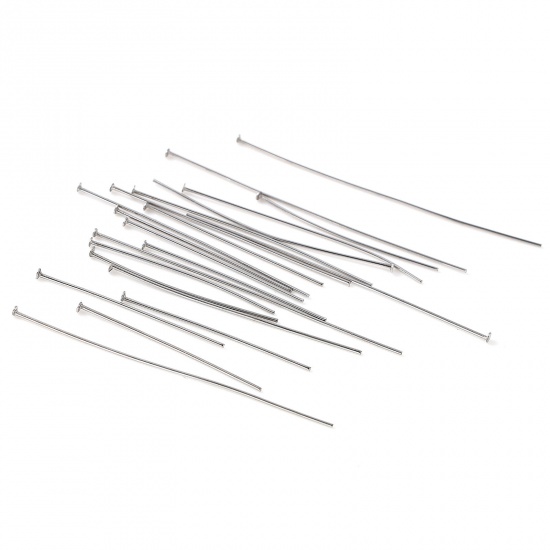Picture of Stainless Steel Head Pins Silver Tone 500 PCs