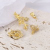 Picture of Brass Pearl Pendant Connector Bail Pin Cap 18K Real Gold Plated Clear Rhinestone 1 Piece                                                                                                                                                                      