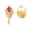 Immagine di Ottone Micro Intarsio Connettore Ciondolo Perla Bail Pin Cap 18K Vero Oro Placcato Trasparente Strass 1 Pz