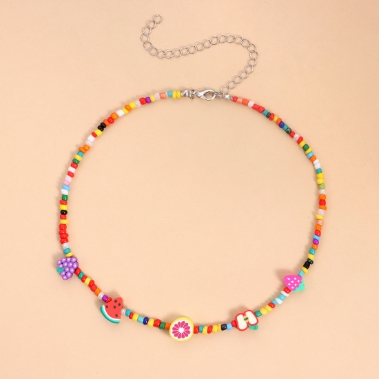 Изображение ABS Пластик Милый Ожерелье из бисера Разноцветный Фрукты Случайно 1 ШТ