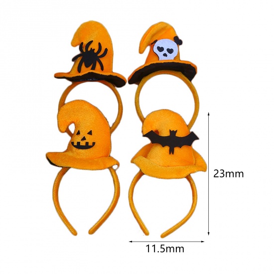 Immagine di Plastica & Velluto Fascia per Capelli Halloween Pipistrello Arancione 23cm x 11.5cm, 1 Pz