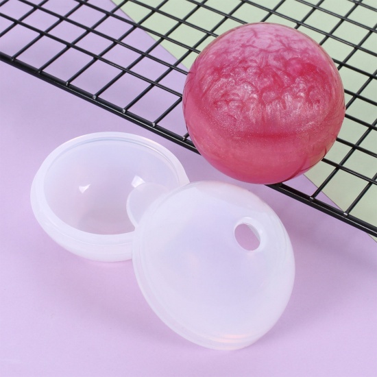 Picture of Silicone Resin Mold For Jewelry Making Ball White 1 Piece