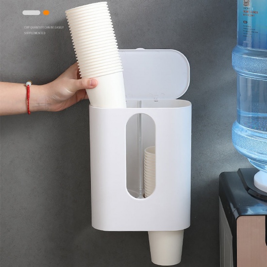 Picture of Beige - PP Household Cup Dispenser Pull Type Automatic Cup Remover Holder For Disposable Cup 22.3x8.8x8.5ccm, 1 Piece