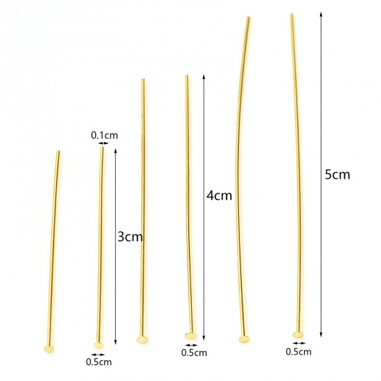 Picture of Copper Head Pins Gold Filled 0.5mm 10 PCs